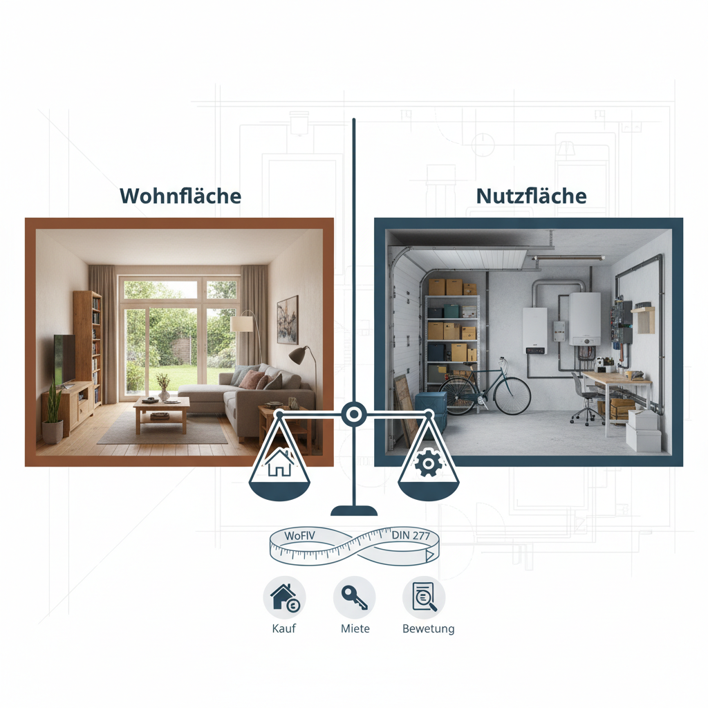Wohnfläche und Nutzfläche Abgrenzung Berechnung und Bedeutung für Immobilienentscheidungen
