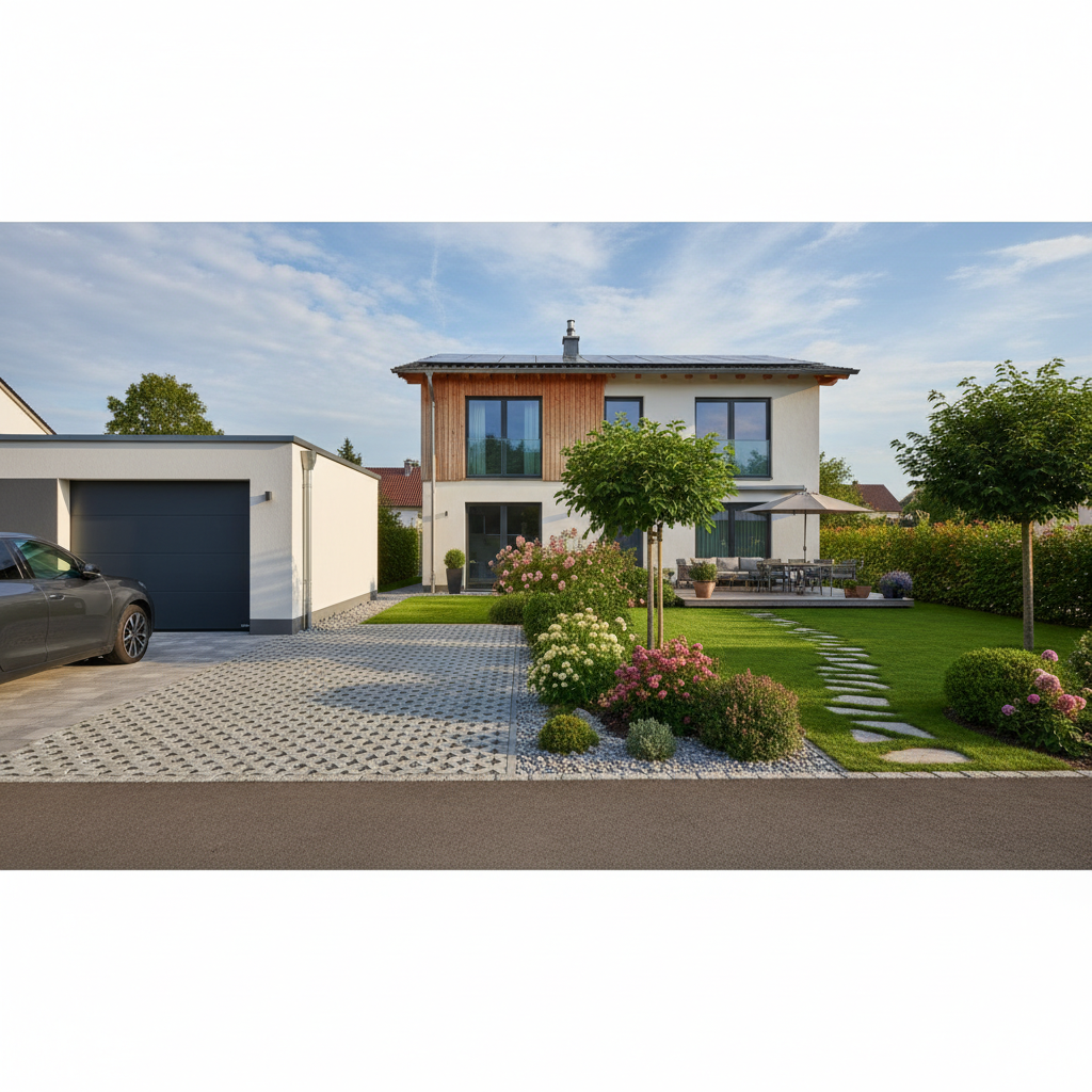 Außenanlagen von Wohnimmobilien Nutzen Wertfaktoren und Planung von Garage Garten und Stellplatz